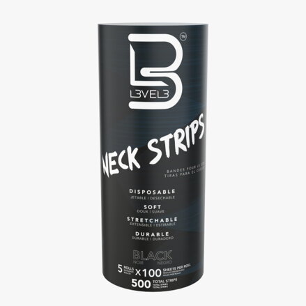 L3VEL3 Black Neck Strip papírový límec černý 5x100